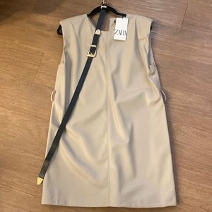 NEVER WORN NWT tan faux leather dress